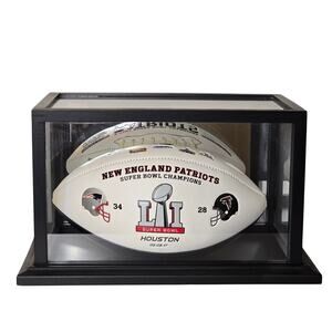 Newengland‎ Patriots Patriotic Football With Glass Case Collectible Tom Brady